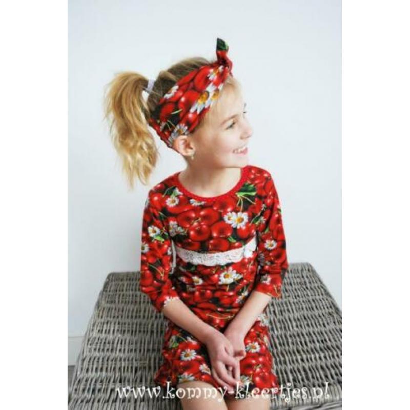 Jurkje rood kersen madeliefjes 98 104 110 116 NIEUW