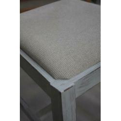 4 hele mooie sierlijke eetkamerstoelen hout stof brocante