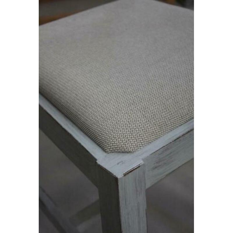 4 hele mooie sierlijke eetkamerstoelen hout stof brocante
