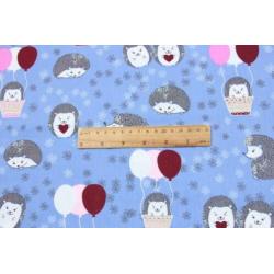 Nieuw in! 640)140x50cm Katoen stof egeltje en ballon blauw