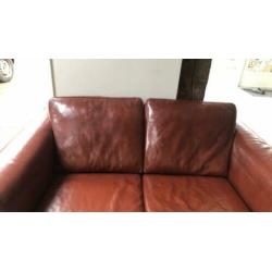 Cognac leren bank 2 zits