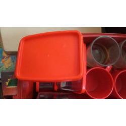 kampeer picknick set van Gio-style oranje. jaren 70
