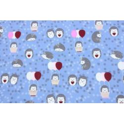 Nieuw in! 640)140x50cm Katoen stof egeltje en ballon blauw
