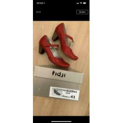 Fiji leren pumps maat 41 rood
