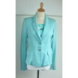 Mooi blauw groen stretch jasje van Expresso maat 38