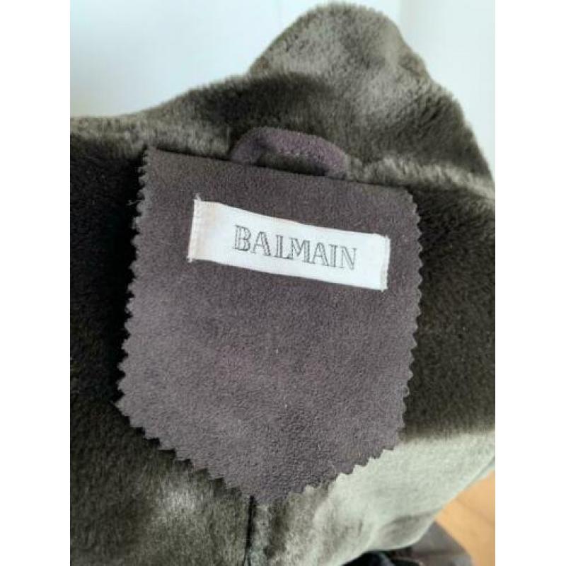Balmain mantel bruin maat 40 M lange jas origineel Zgan