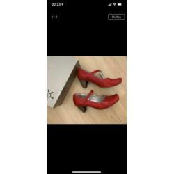 Fiji leren pumps maat 41 rood