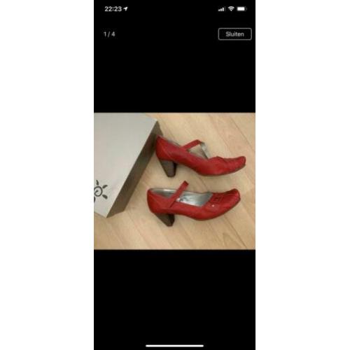 Fiji leren pumps maat 41 rood