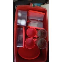 kampeer picknick set van Gio-style oranje. jaren 70