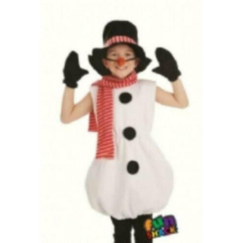 Verkleedkleren:Leuke Sneeuwpop, Sneeuwman 110/116 NIEUW