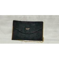 D577: VINTAGE Borsettificio Riminese avondtasje zwart suede