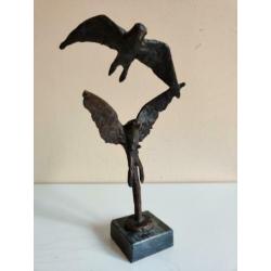 Elegante sculptuur 'Roofvogels', brons, handgemaakt
