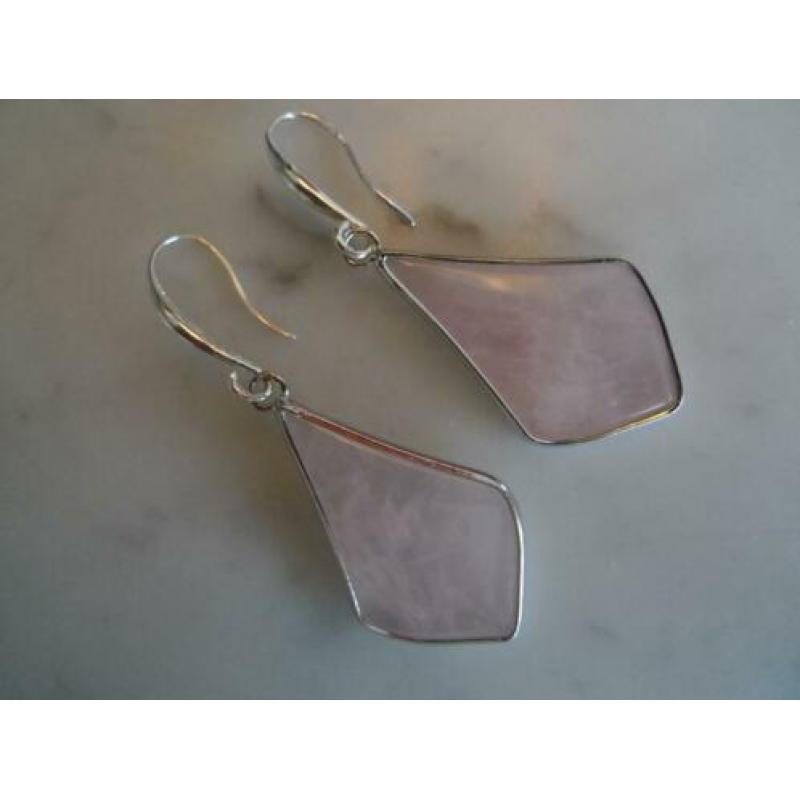 roze quartz oorbellen