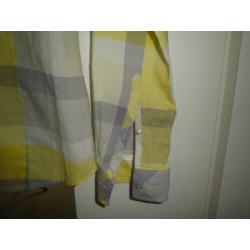 Blouse van Esprit maat XS (34) geel grijs geblokt NIEUW
