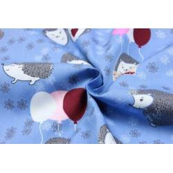 Nieuw in! 640)140x50cm Katoen stof egeltje en ballon blauw