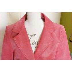 SOHO donker roze lederen jas/colbert maat 42 z.g.a.n.