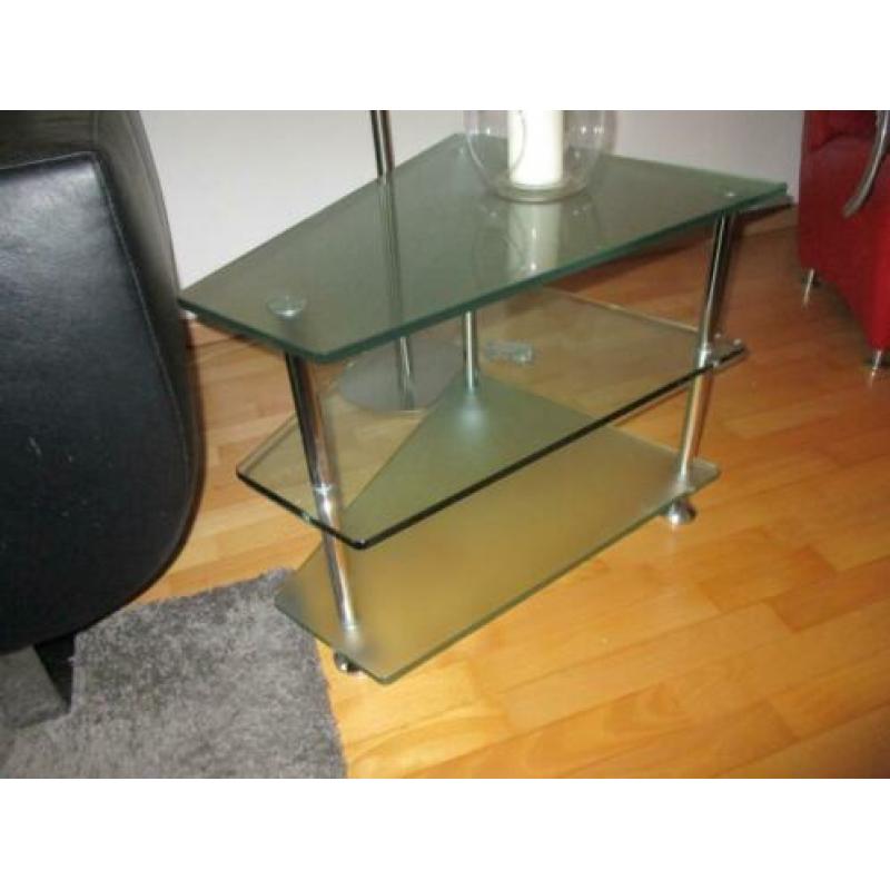 Glazen bijzettafel