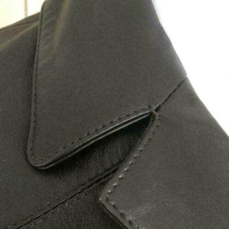 3909 Gloednieuwe bruine leren jas blazer CHAZZ; Mt=36