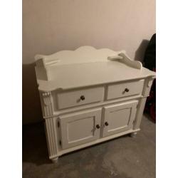 Brocante witte houten commode in top staat!