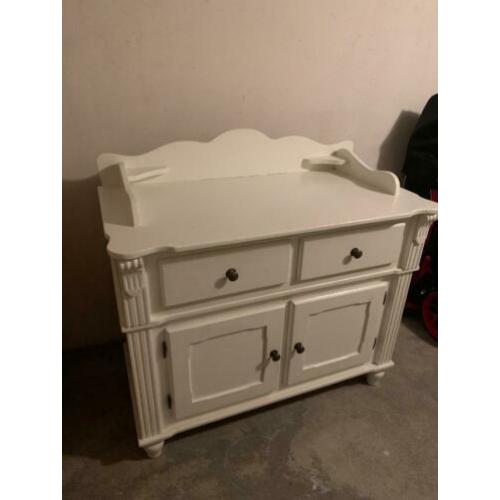 Brocante witte houten commode in top staat!