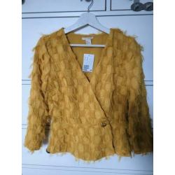 Oker geel vestje en geruite broek! Size: S(36)