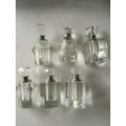 8 x kristallen parfumfles 7/ 9,5 cm hoog