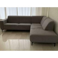 L bank met lounge deel, midden grijs 1 jaar oud