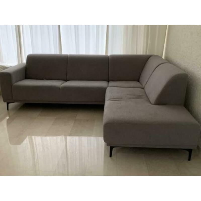 L bank met lounge deel, midden grijs 1 jaar oud