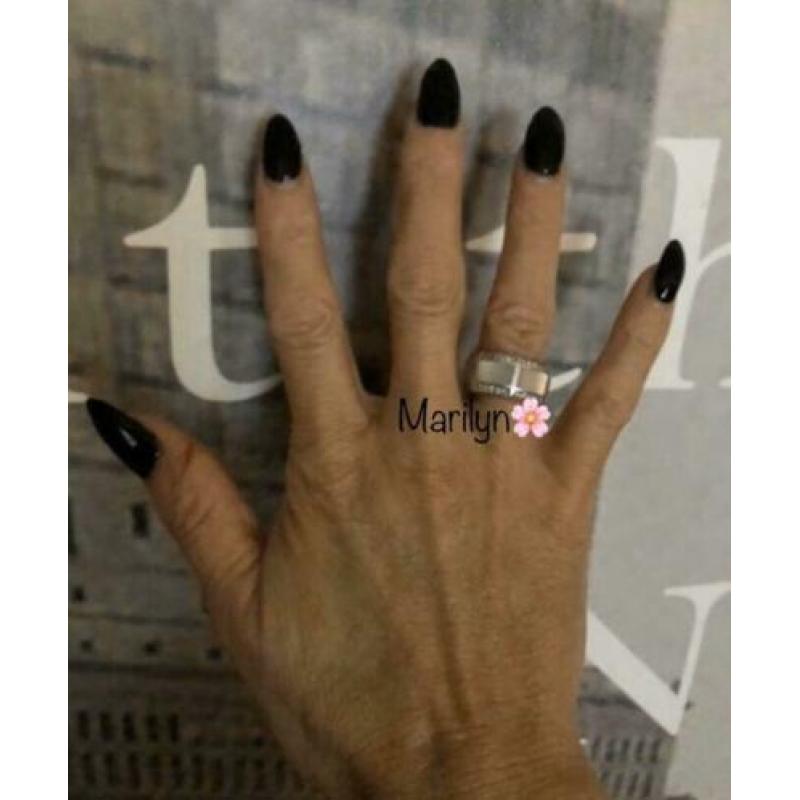 Ti Sento ring parelmoer en strassteentjes. Mt 17