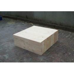 Sale! Loungebank 165cm van nieuw steigerhout & kussens €225