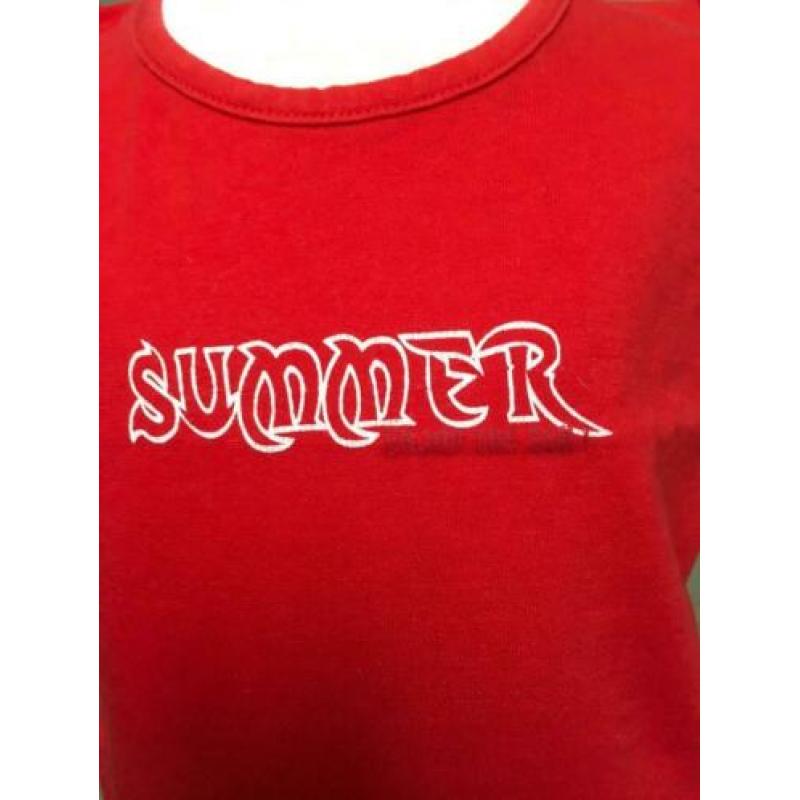 D-ZINE crop top / kort shirt rood mt 110 / 116 netjes ZD