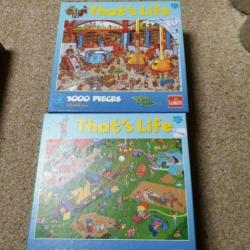 2 puzzels goliath à 1000st Compleet THATS LIFE