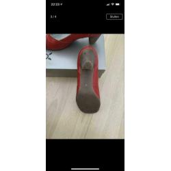 Fiji leren pumps maat 41 rood