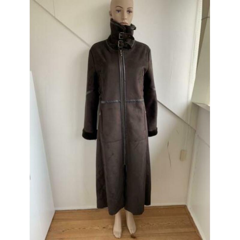 Balmain mantel bruin maat 40 M lange jas origineel Zgan