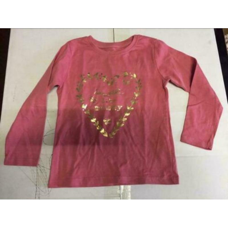 Nieuw roze longsleeves, maat: 98