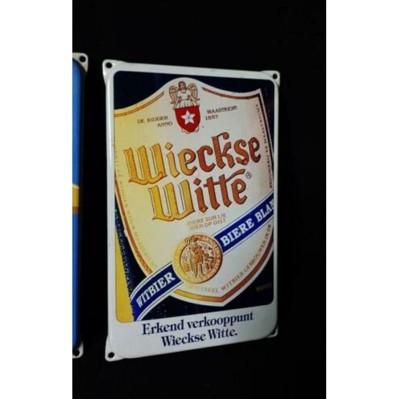 Kavel emaille borden emaillen bier Wieckse Witte bar kroeg