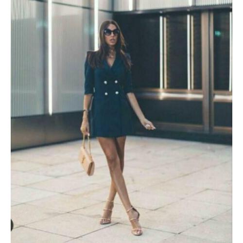 Zara blazerjurk nieuw Zara blazer jurk blauw maat xs nieuw