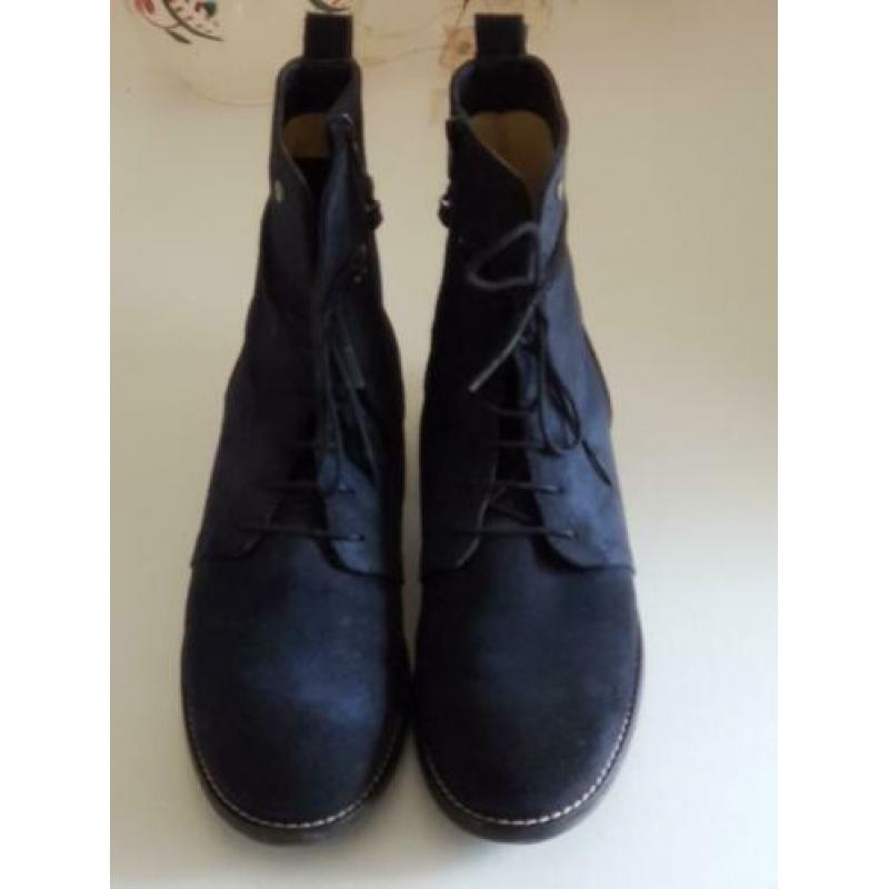 Wolky, 42, enkellaarsjes, donkerblauw, als nieuw en stoer!