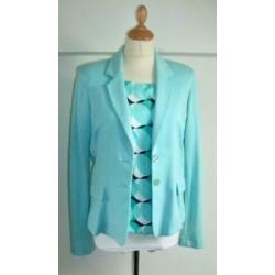 Mooi blauw groen stretch jasje van Expresso maat 38