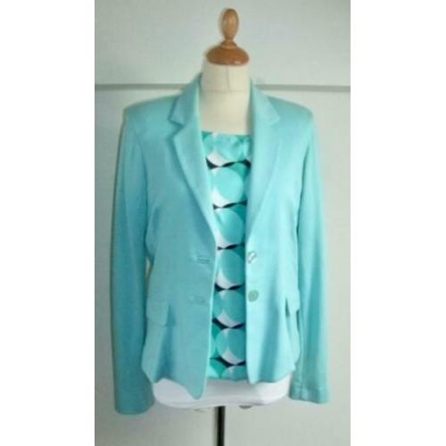 Mooi blauw groen stretch jasje van Expresso maat 38