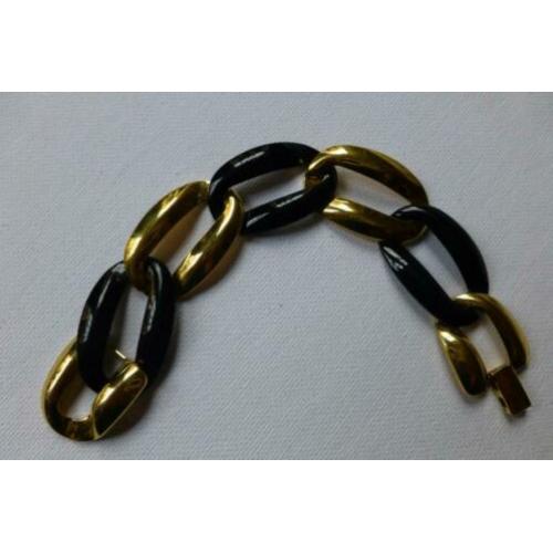 NAPIER schakel - Armband Zwart-Goud / gesigneerd