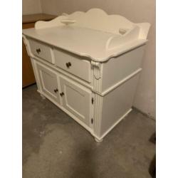 Brocante witte houten commode in top staat!