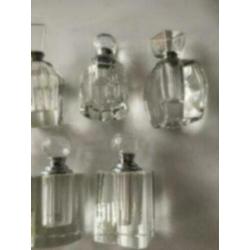 8 x kristallen parfumfles 7/ 9,5 cm hoog