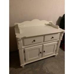 Brocante witte houten commode in top staat!