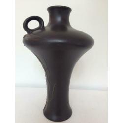 VINTAGE Ruscha vaas Art Nouveau stijl 31CM Matzwart goud