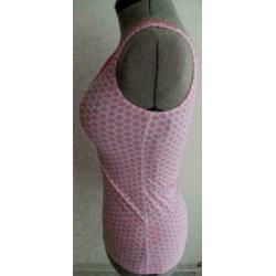 Glad NW roze/wit BJORN BORG stretch top "pluisjes printje" M