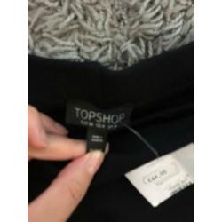 topshop ribbel rok stretch zwart kant s 36 nieuw