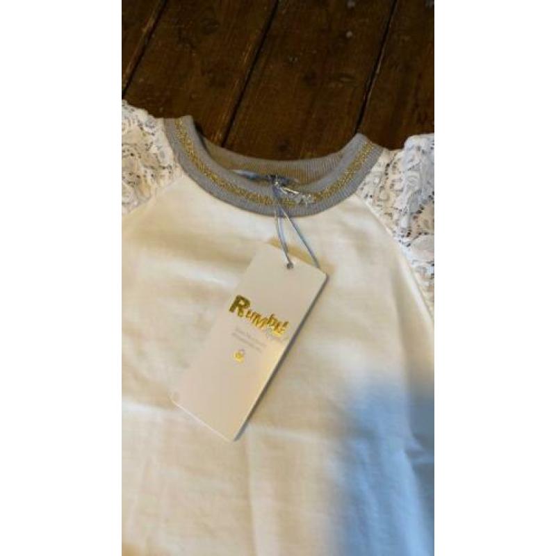 Maat 98. Shirt met kant. Rumbl royal.