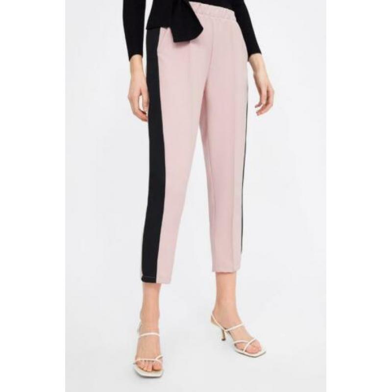 Roze zwarte broek broek ZARA maat M