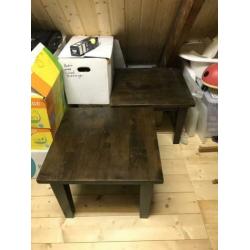Massief houten salontafeltjes